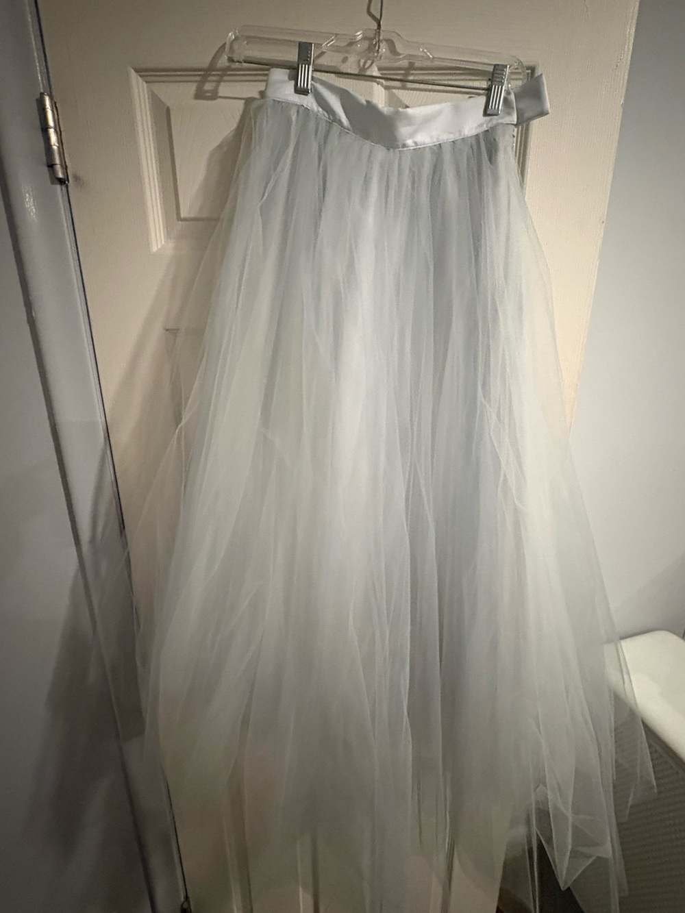 Alexandra Grecco Silvery Light Blue Tulle Maxi Skirt - Size 0
